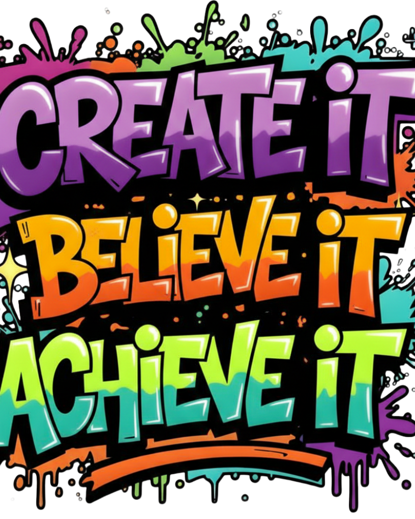 Create It Believe It Achieve It Graffiti
