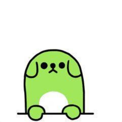 Simple Green Cartoon Dog