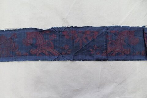 Blue Red Patterned Woven Fabric Strip