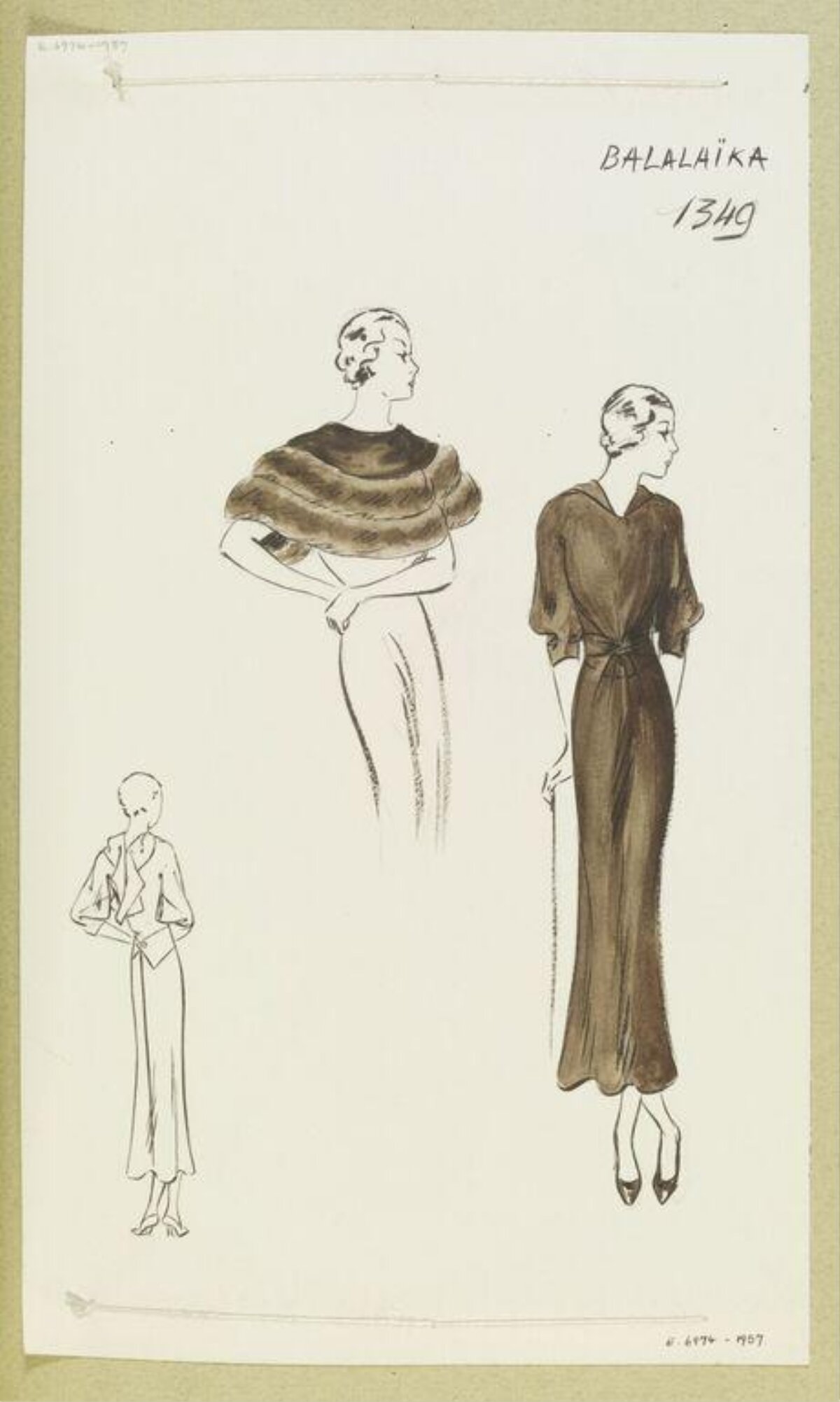 Vintage Balalaika Fashion Design Sketch