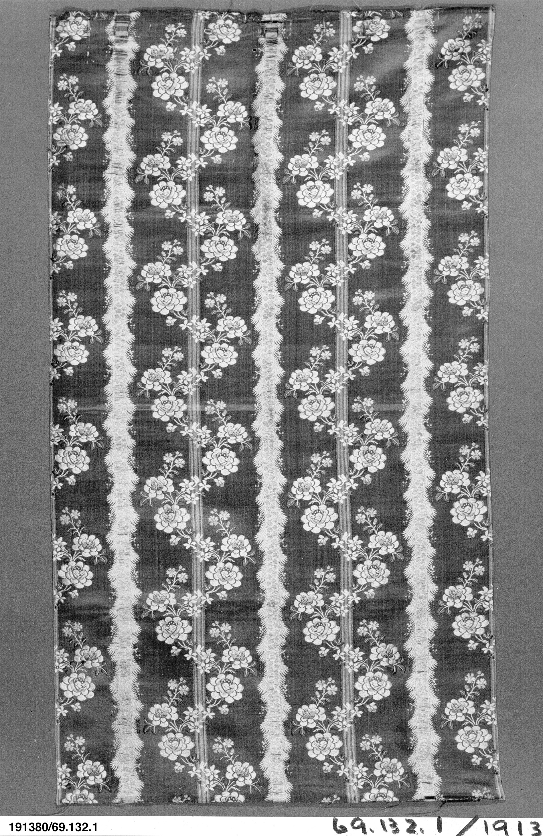 Antique Floral Striped Textile