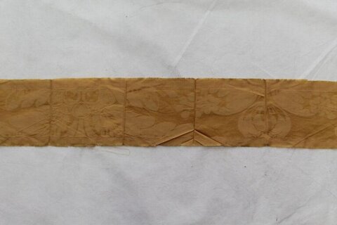Yellow Antique Embroidered Textile Fragment