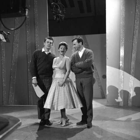 Three Performers Rehearsing in TV Studio