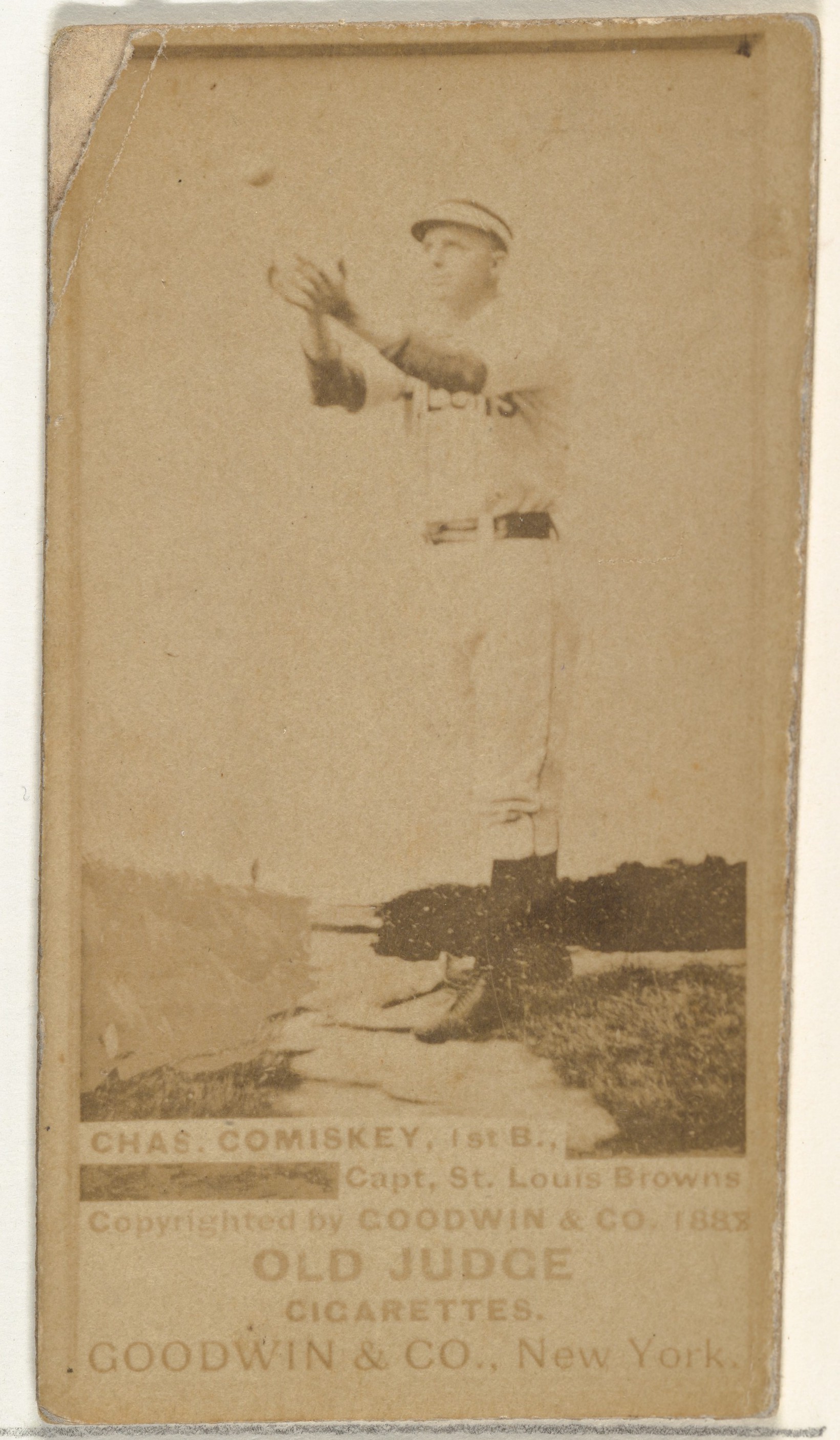 1888 Old Judge Charles Comiskey Baseball Card