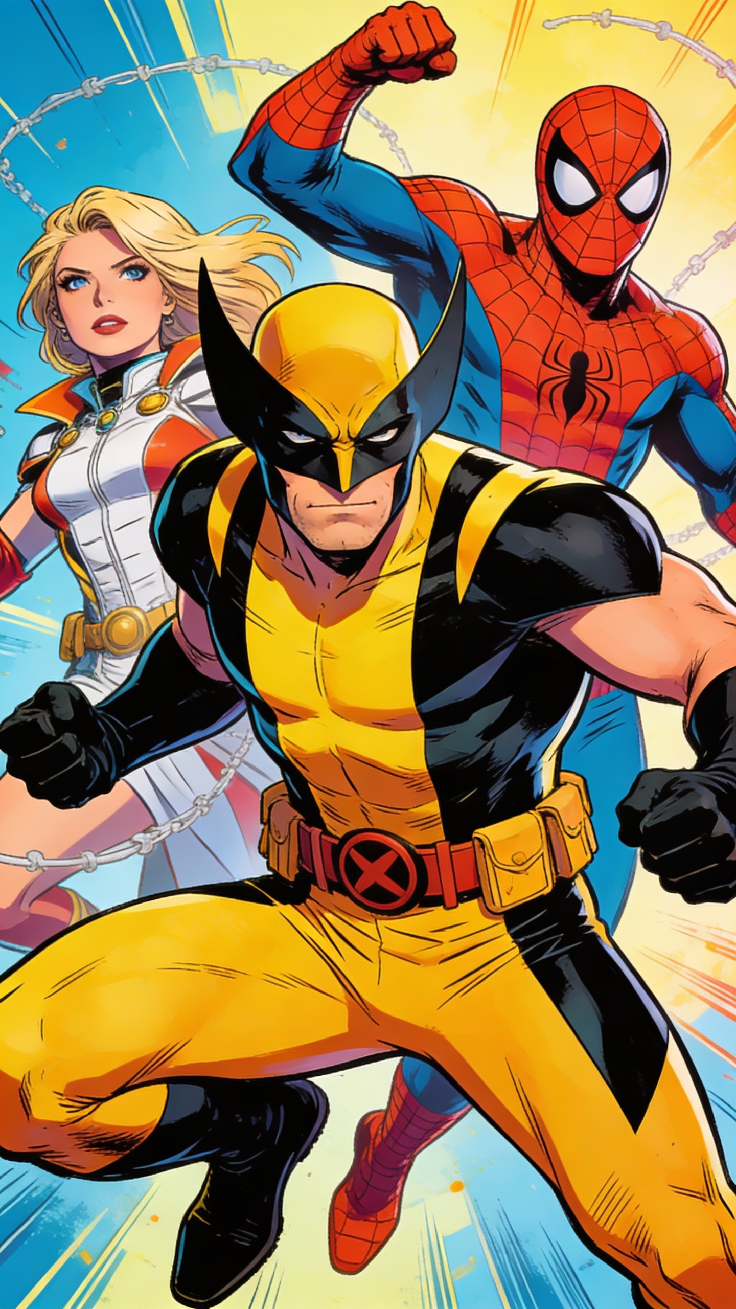 Three Marvel Superheroes Ready for Action
