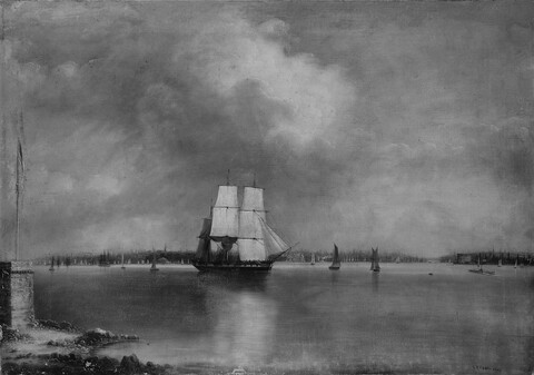 Large Sailing Ship in Harbor