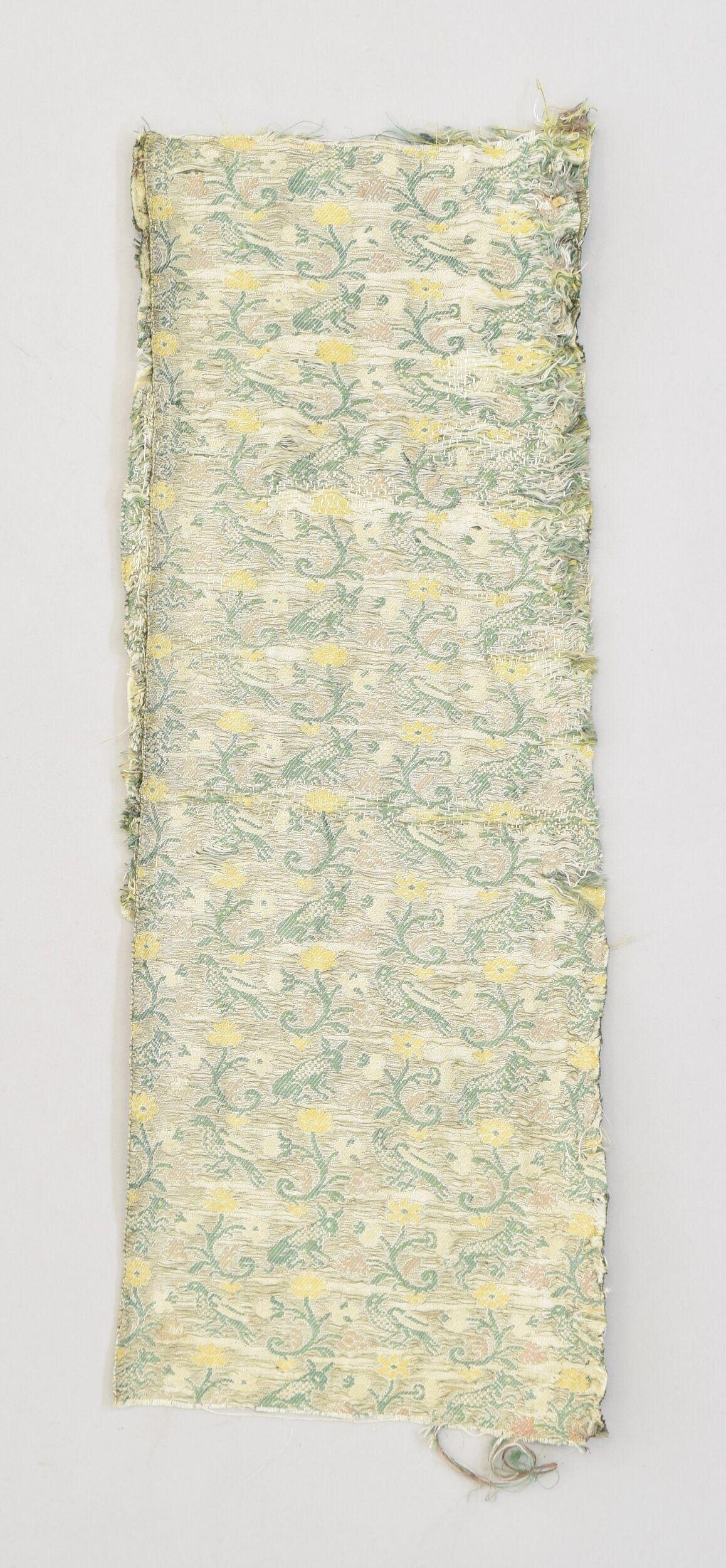 Antique Floral Patterned Textile Fragment
