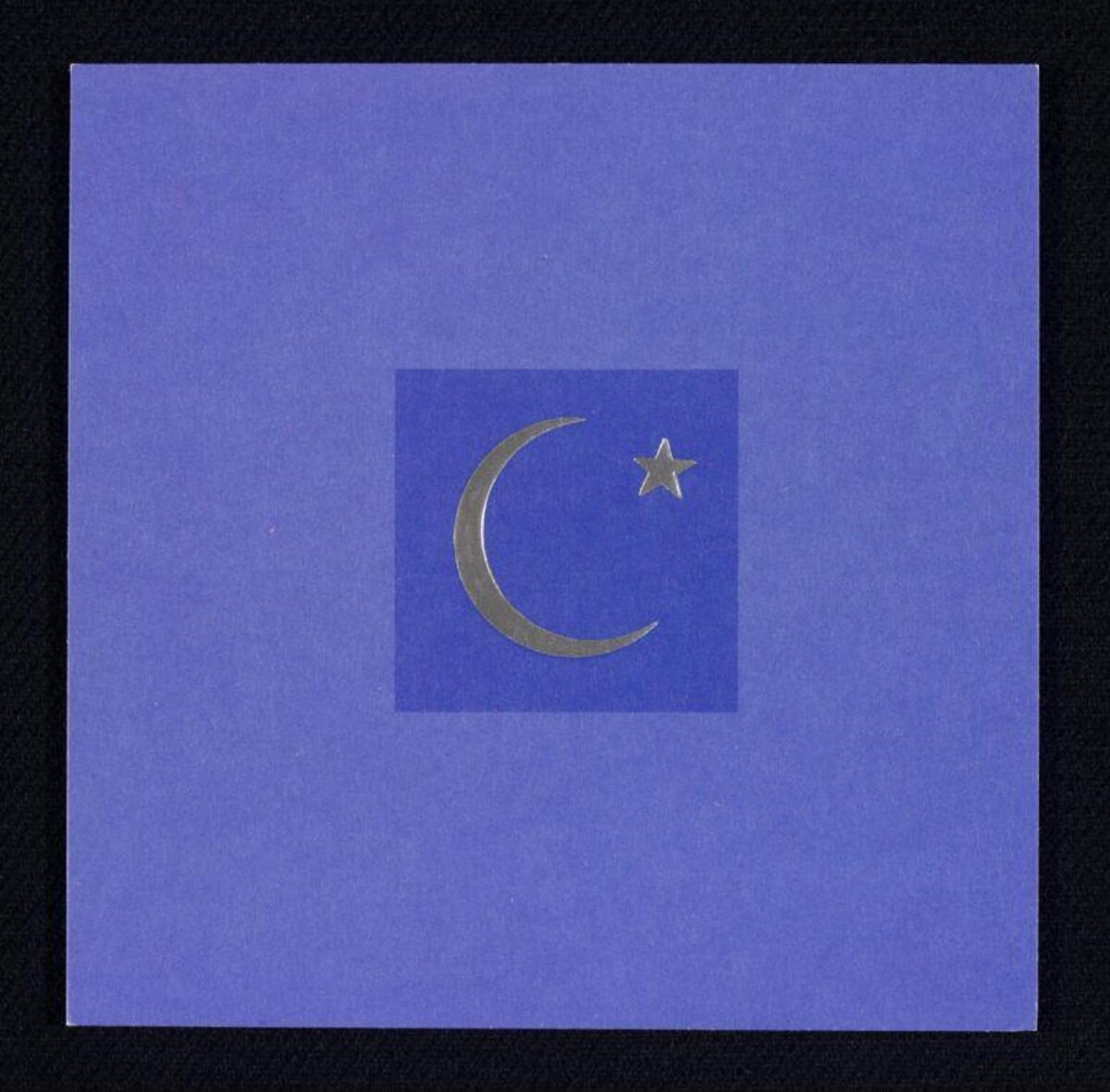 Silver Crescent Star Symbol on Blue Paper — Flags