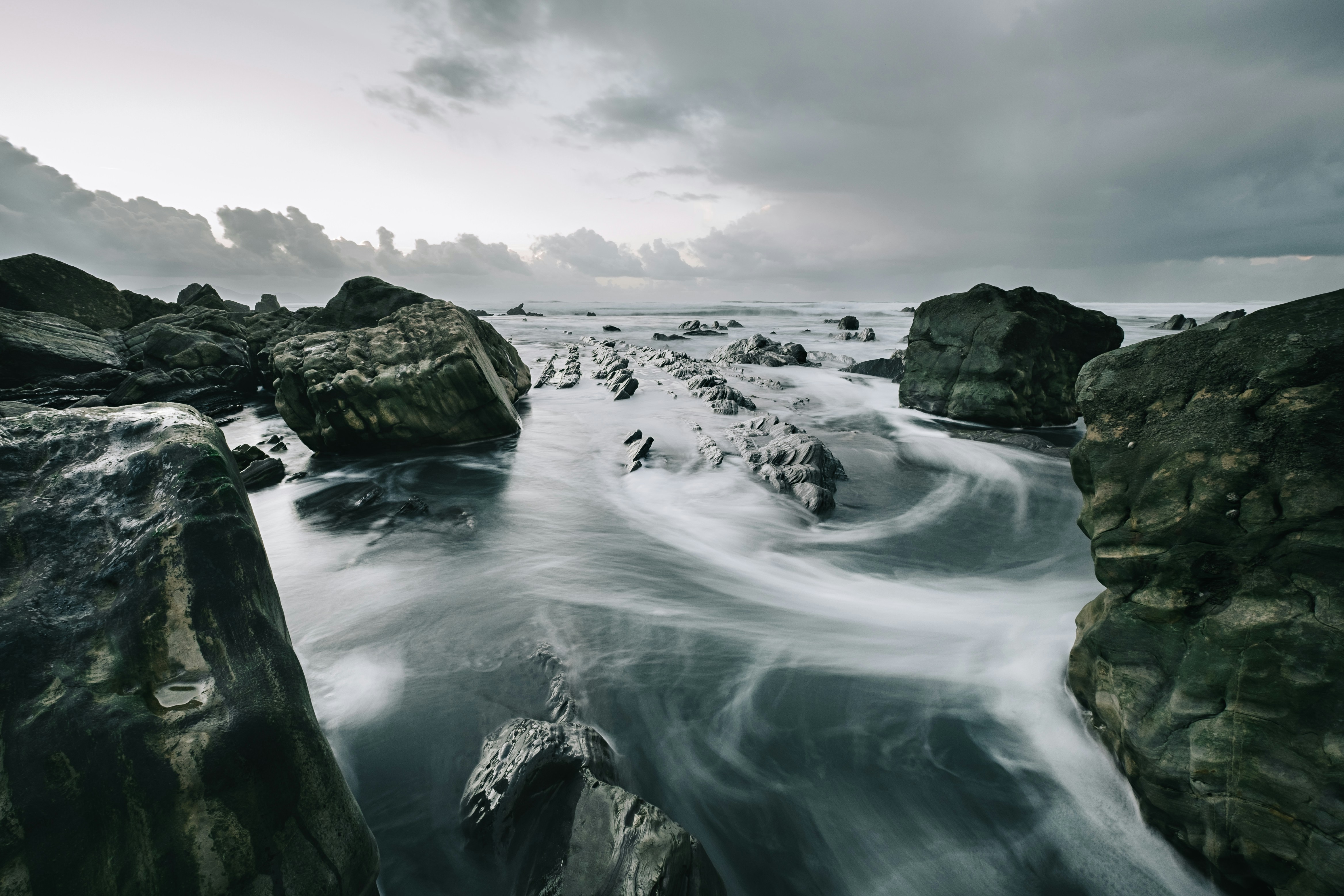 Long Exposure Rocky Coastal Seascape