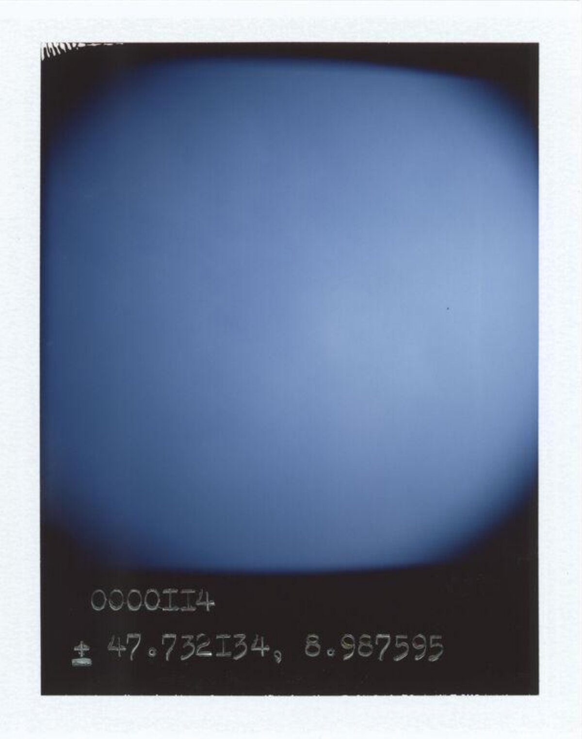 Polaroid Blue Sky with Coordinates