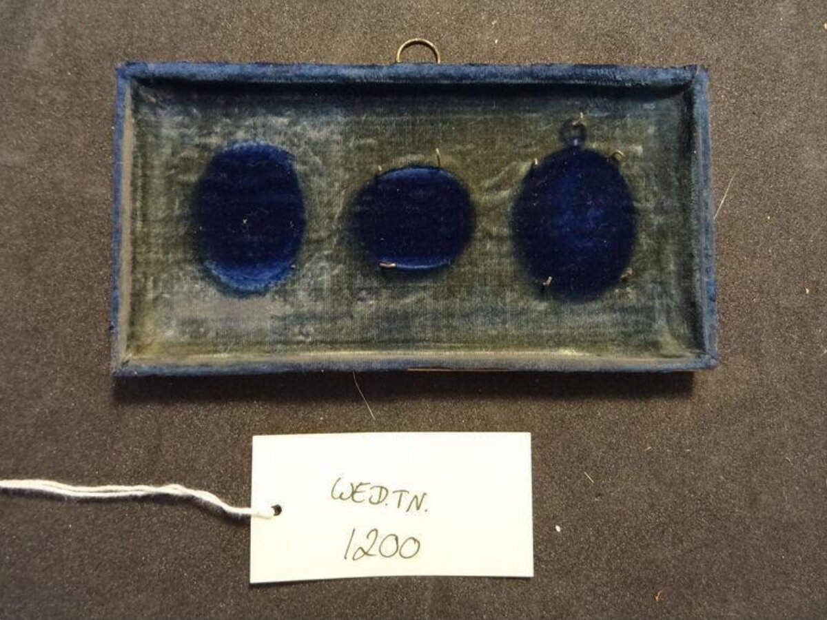 Vintage Blue Velvet Jewelry Display Frame
