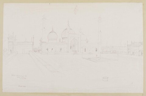 Pencil Sketch of Mosque Courtyard