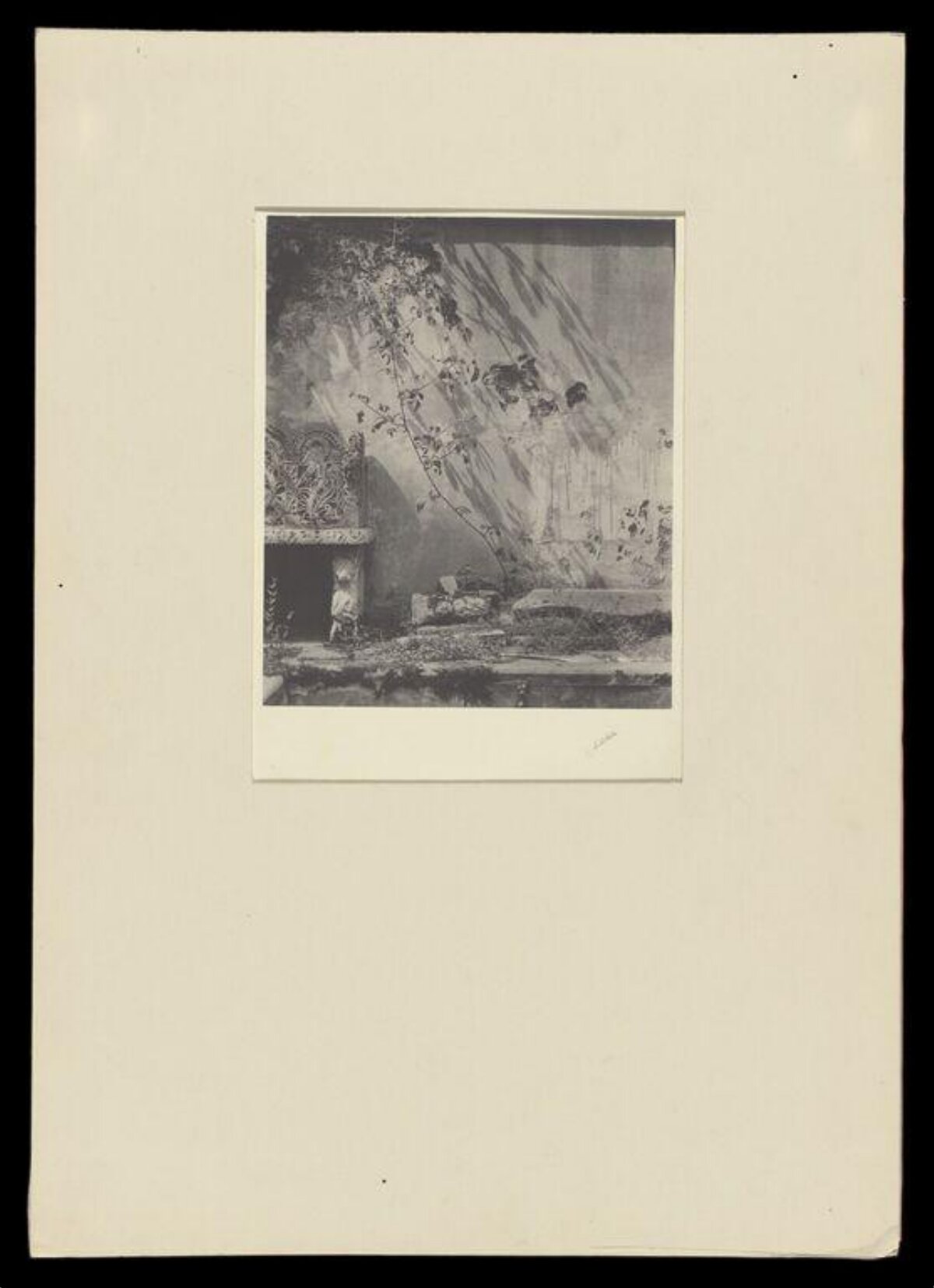 Vintage Black and White Ruin Photograph