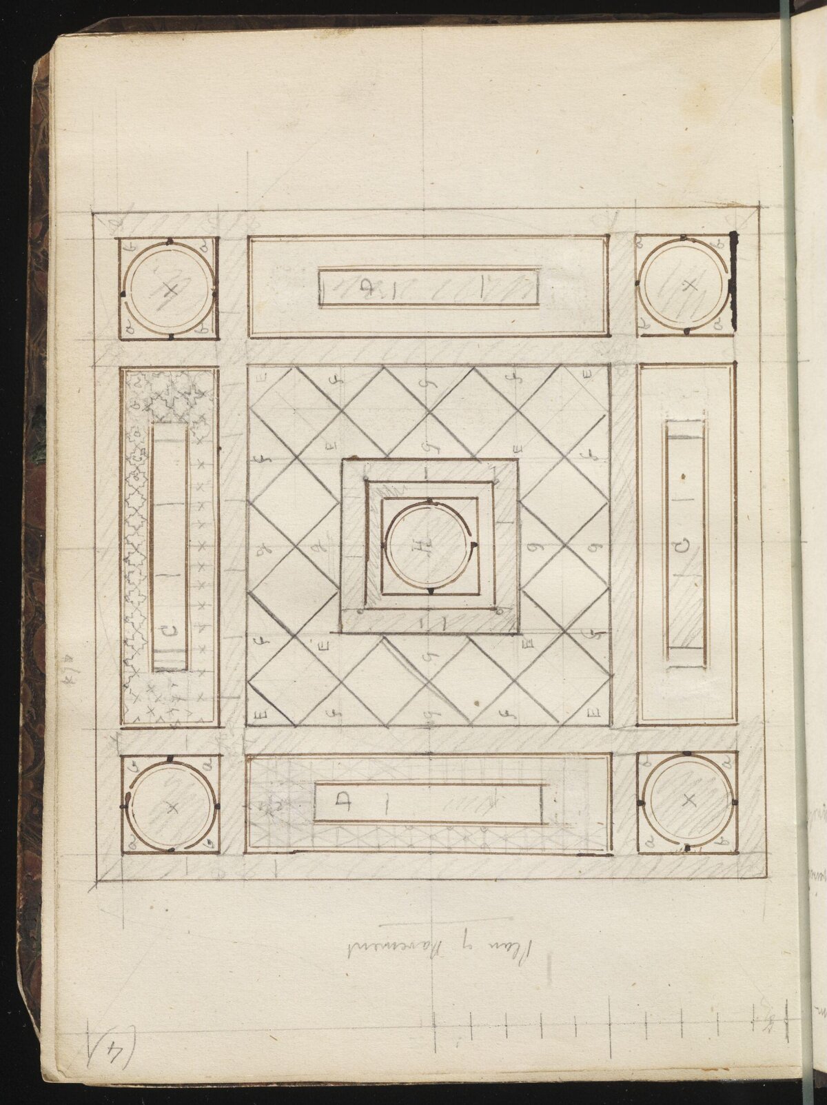 Vintage Hand-drawn Geometric Architectural Sketch