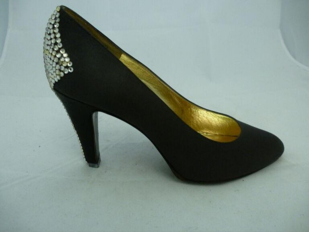 Black Rhinestone High Heel Pump
