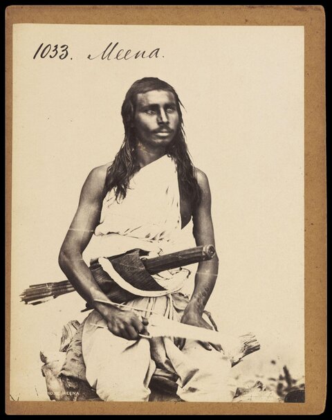19th Century Portrait of Meena Man