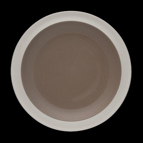 Gradient Brown Round Ceramic Plate