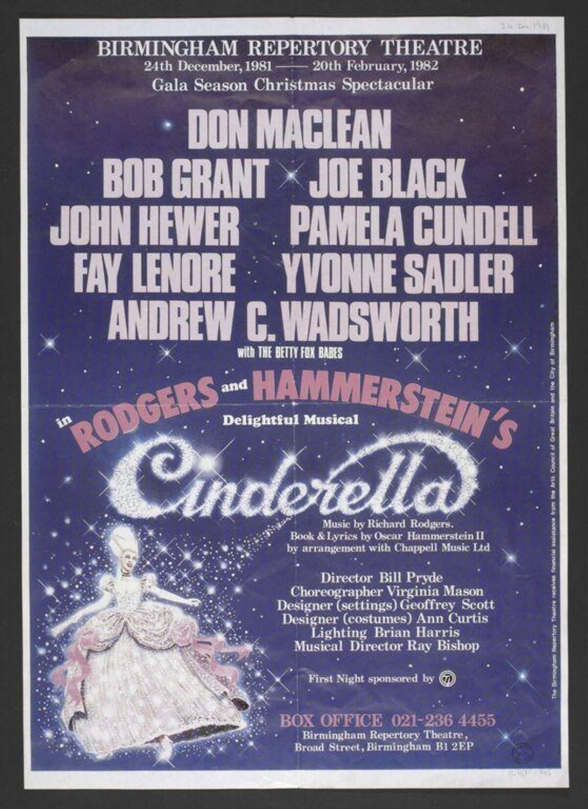 1981 Cinderella Musical Theatre Poster
