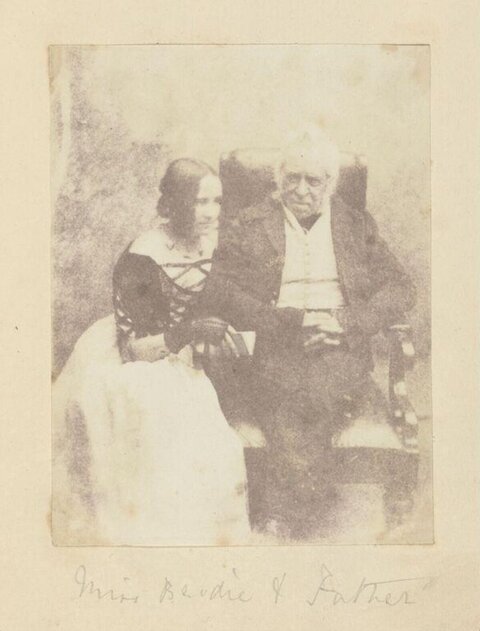 Vintage Portrait of Miss Brodie and Father