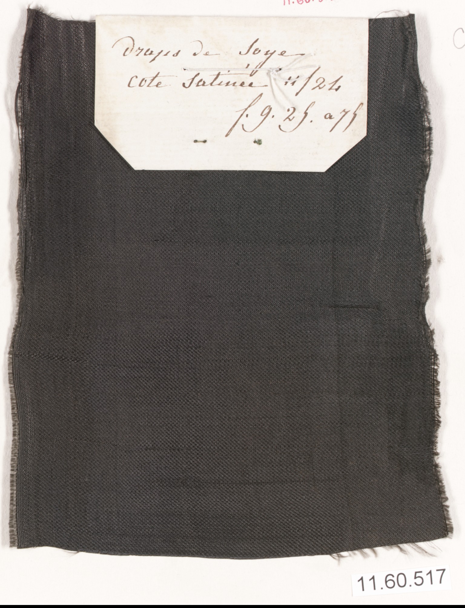 Vintage Black Silk Fabric Sample