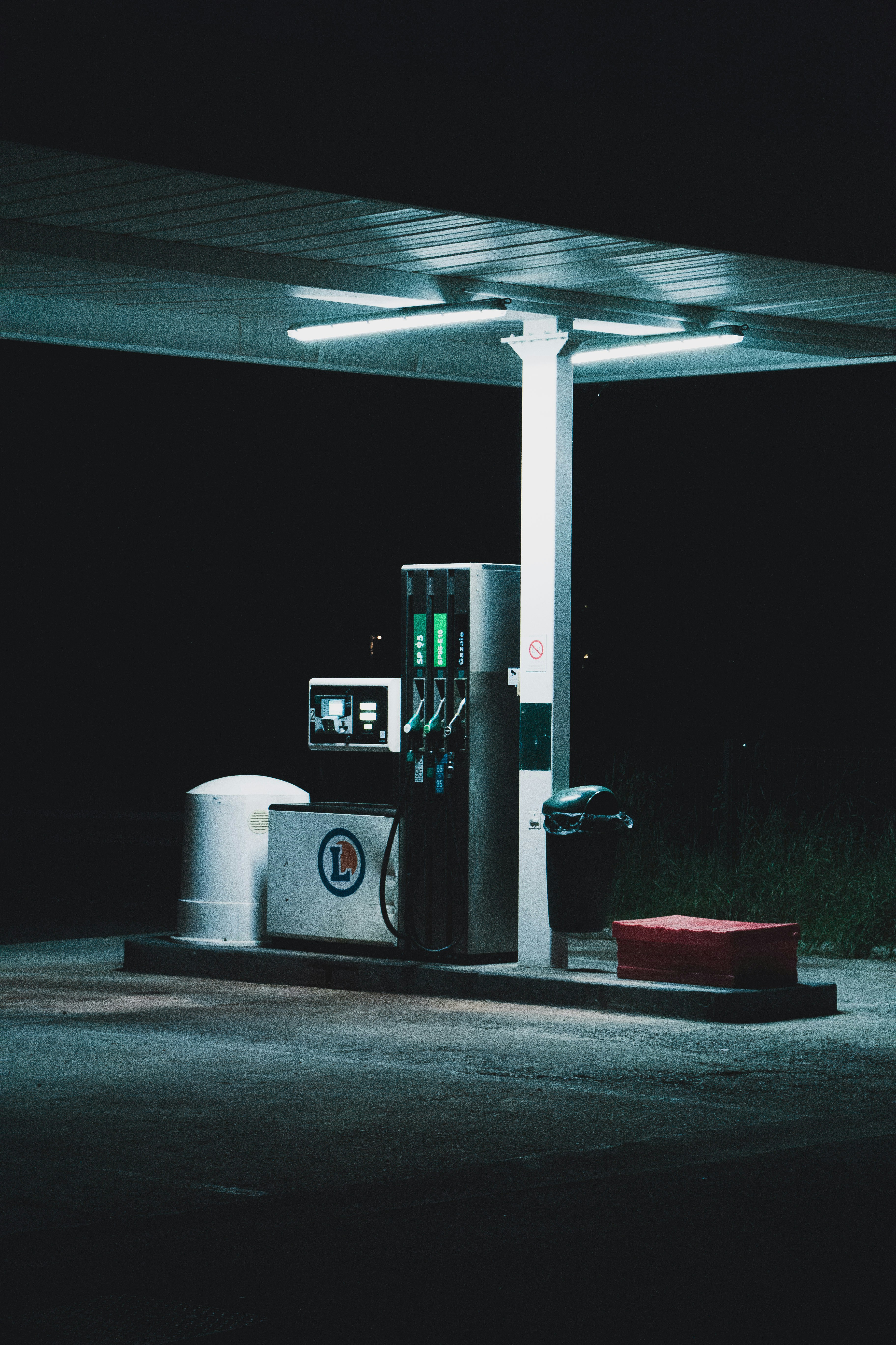 Empty Night Gas Station