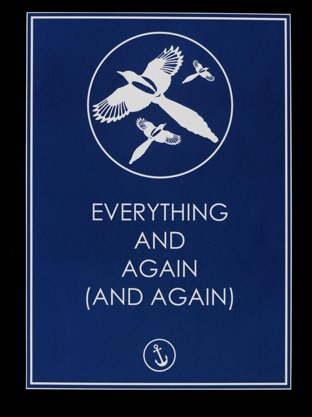 Blue Quote Poster with Flying Birds