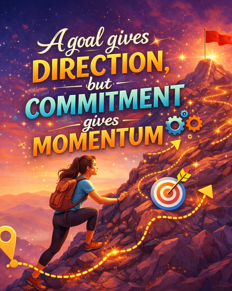 Motivational Quote on Goals and Commitment