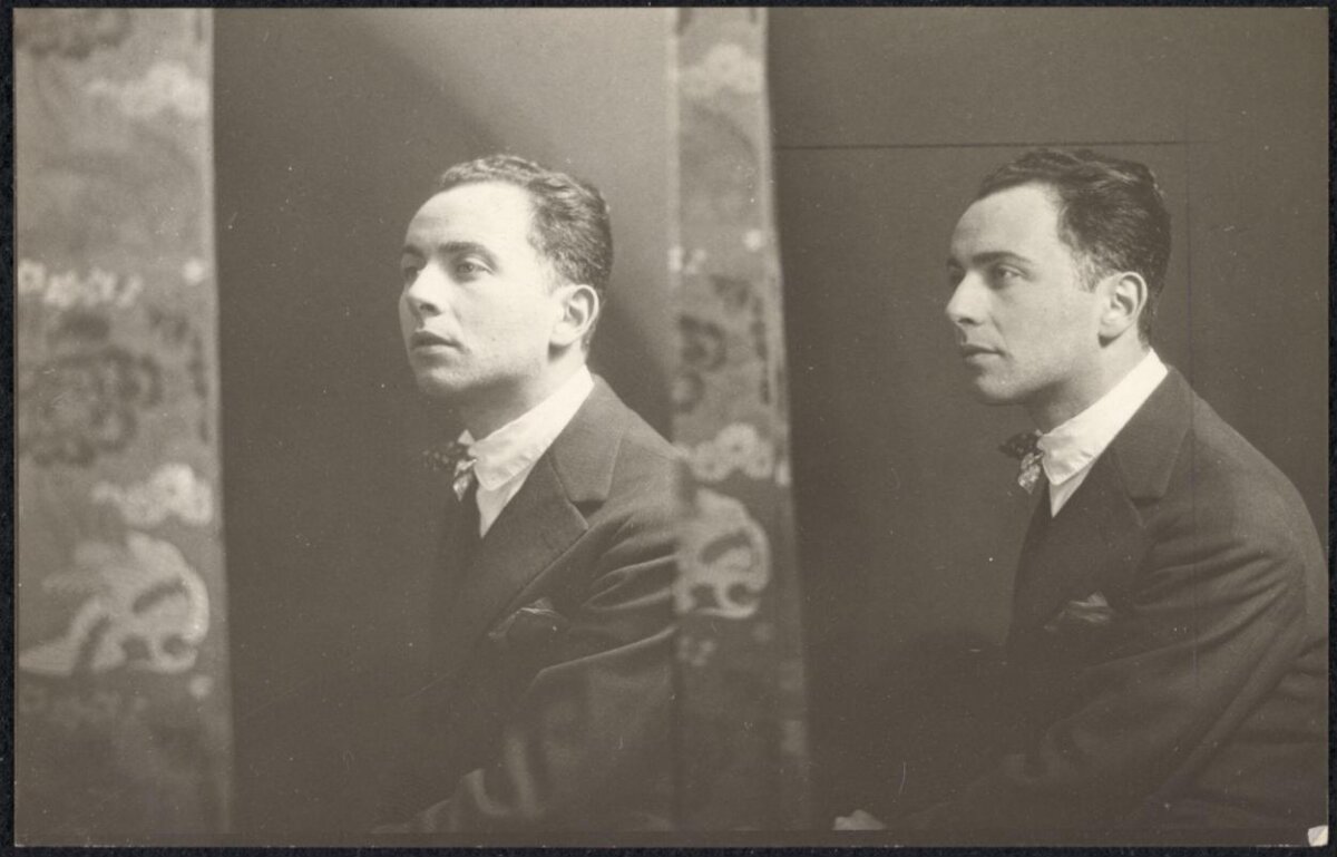 Vintage Dual Male Profile Portrait