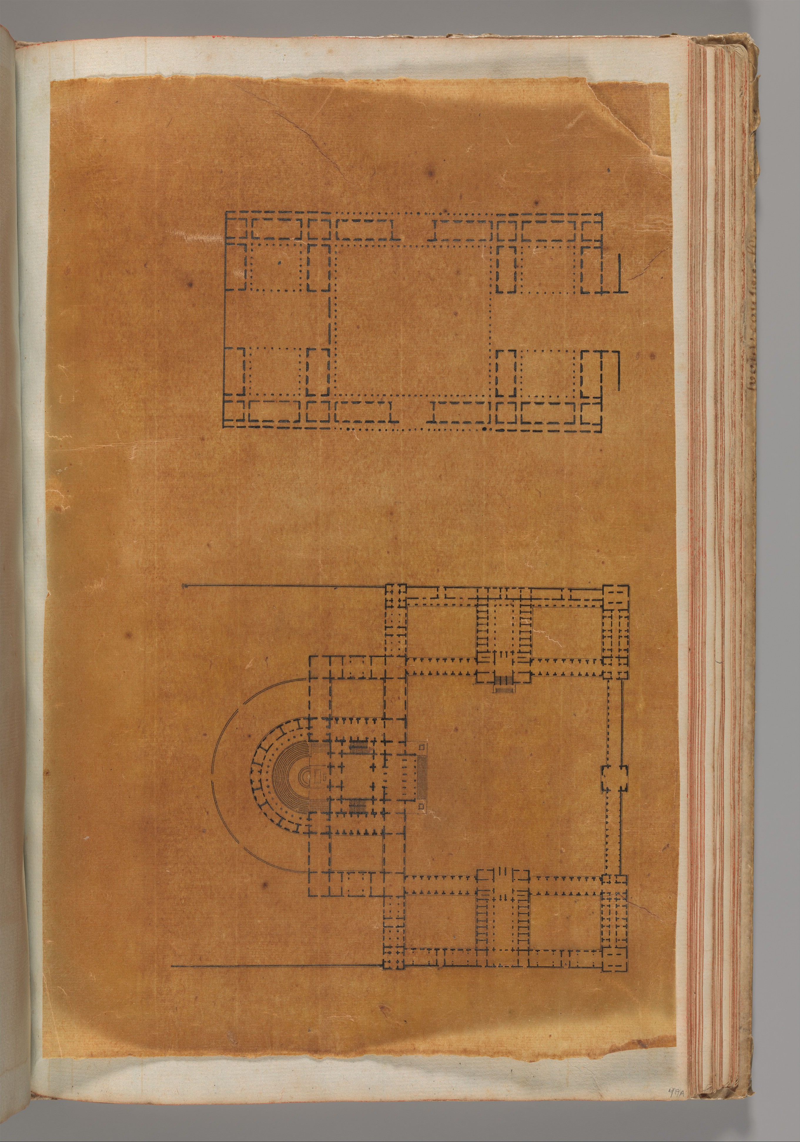 Two Antique Architectural Floor Plans