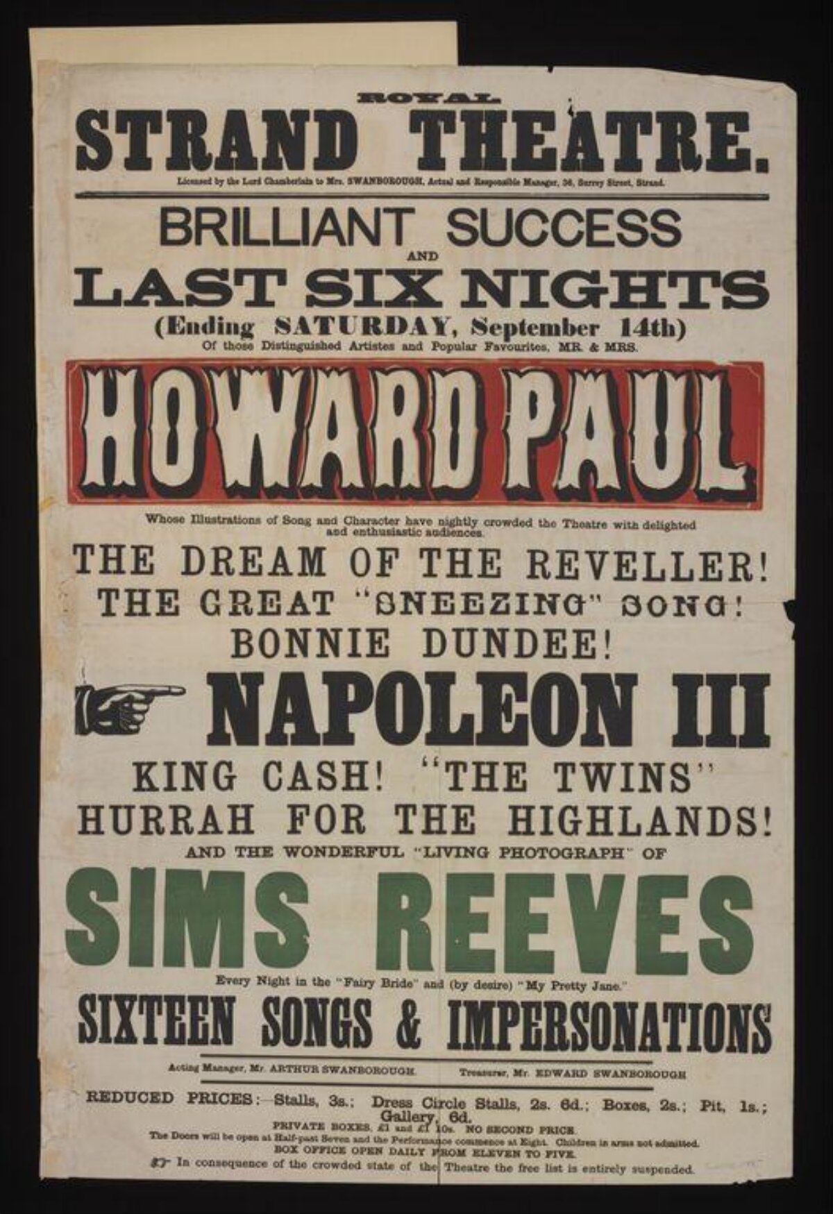 Vintage Strand Theatre Performance Poster