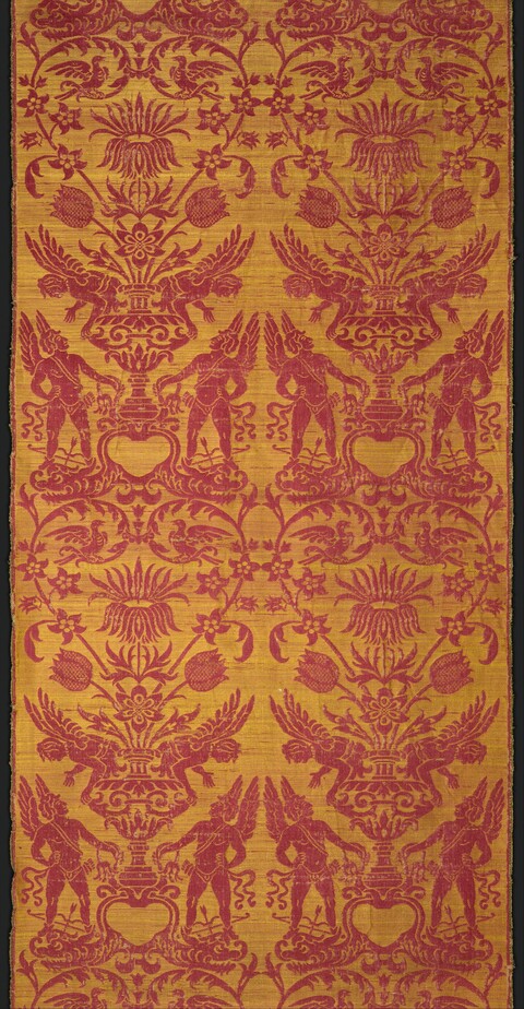 Antique Red and Yellow Figured Textile