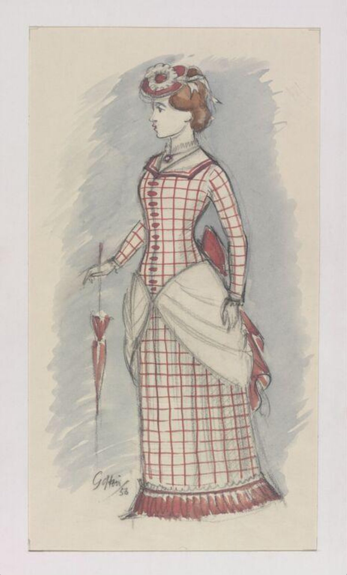 Victorian Women's Fashion Sketch