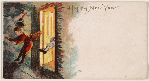 Vintage 1890 New Year Greeting Card