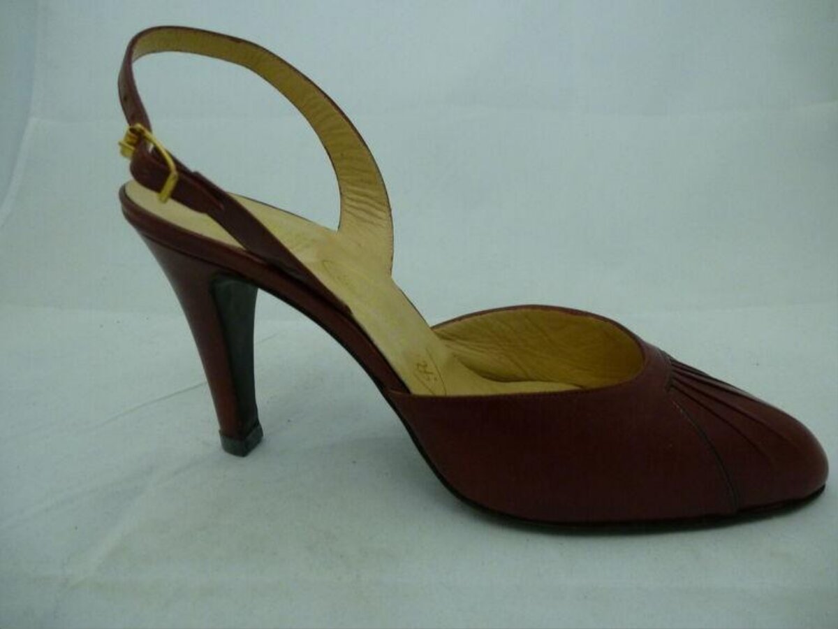 Brown Slingback High Heel Shoe