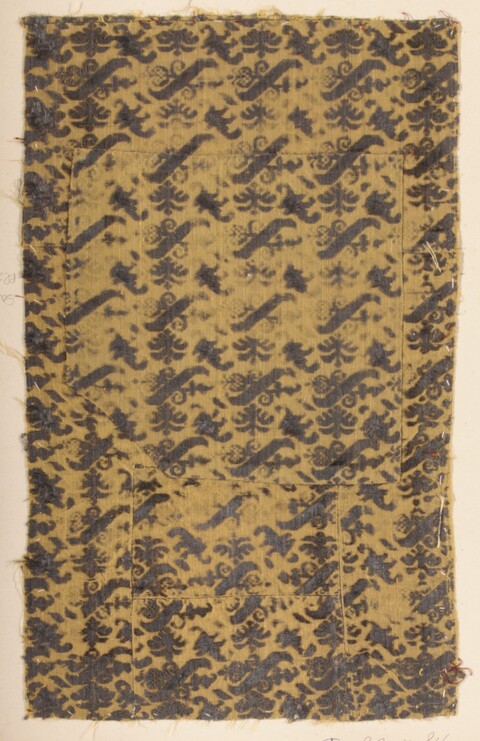 Antique Black Pattern Textile Fragment