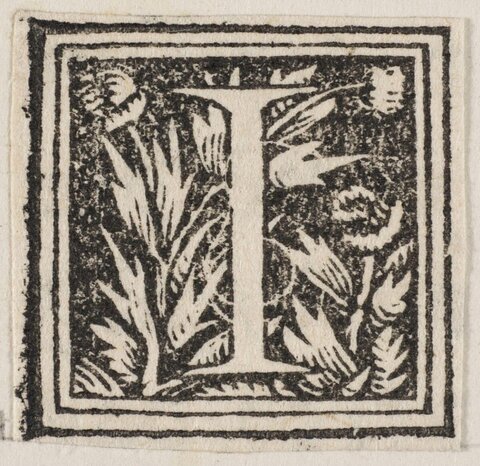 Decorated Woodcut Letter I