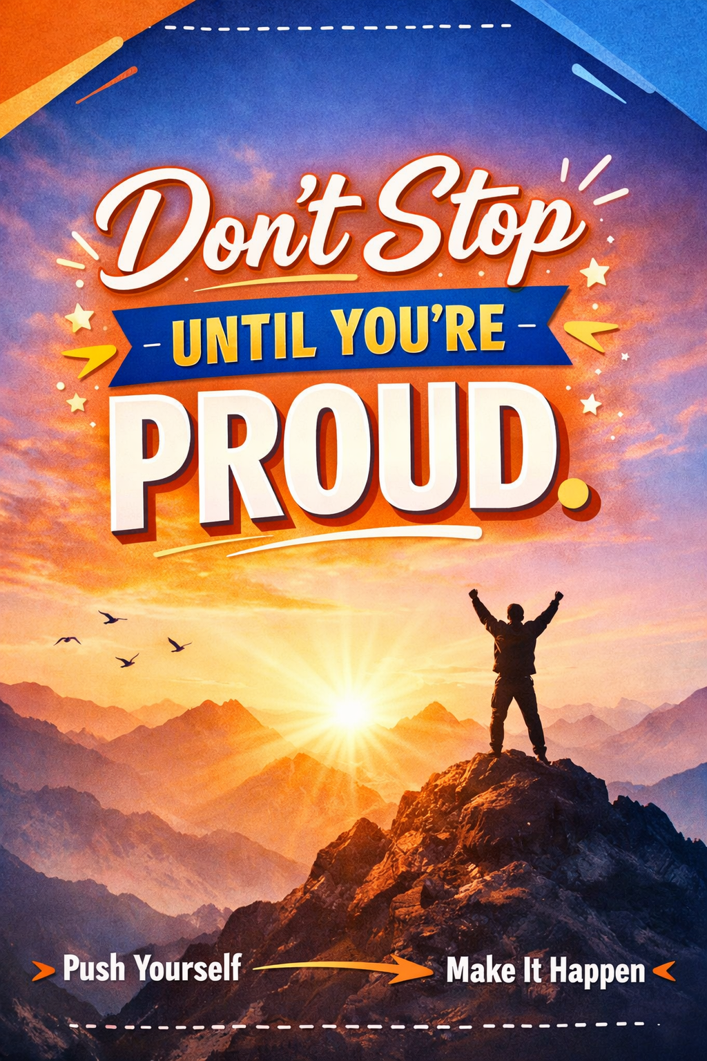 Don't Stop Until You're Proud Motivational Poster