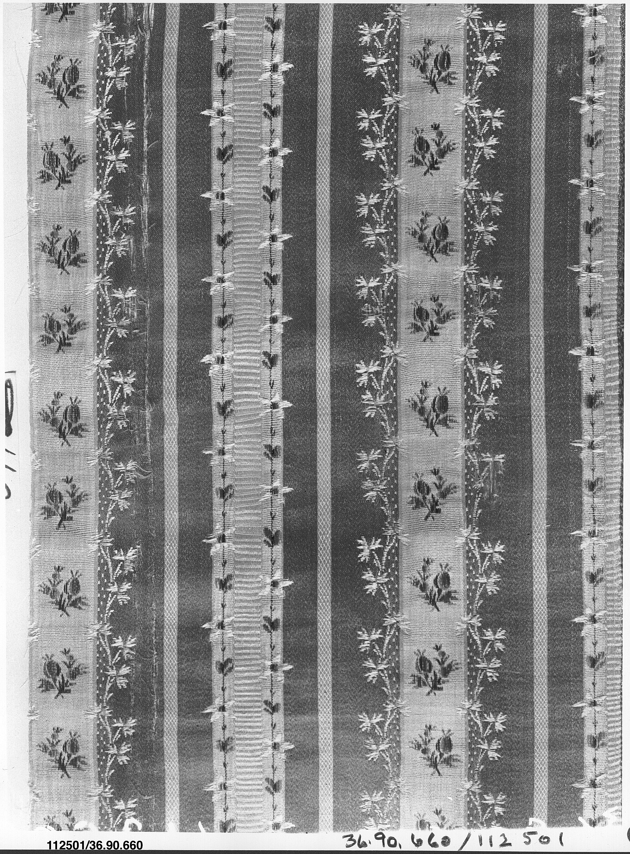 Antique Striped Floral Woven Textile