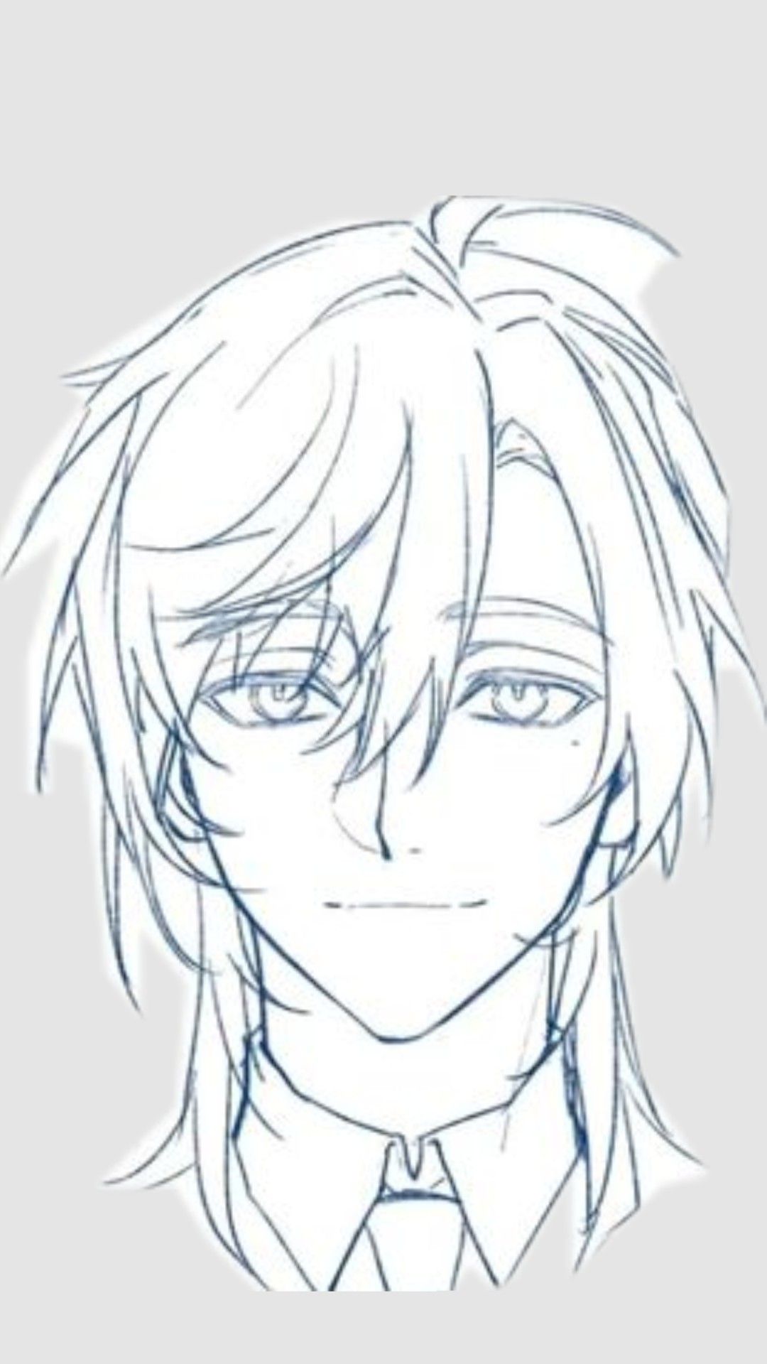Anime Male Character Head Sketch