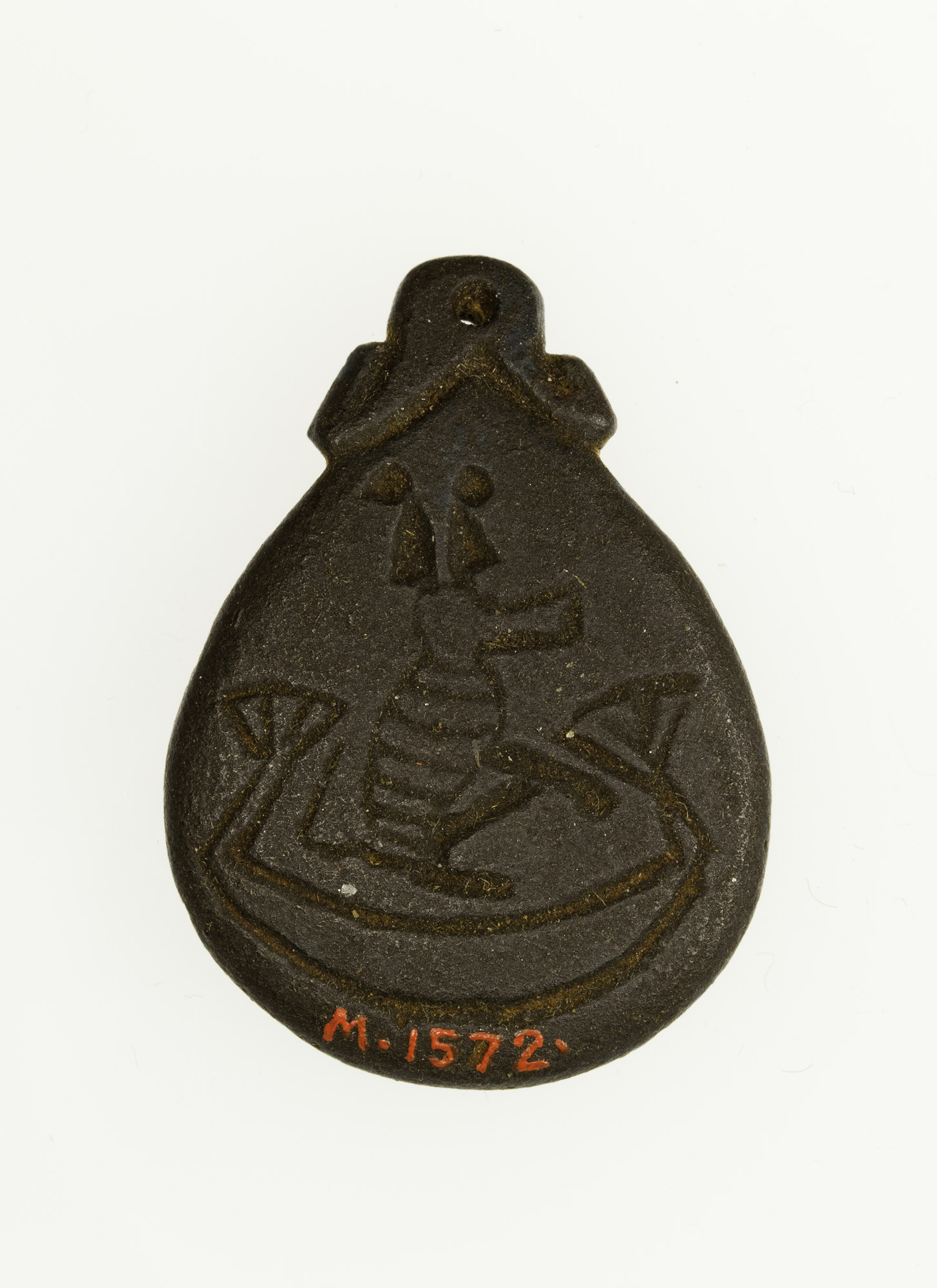 Ancient Engraved Droplet-shaped Amulet