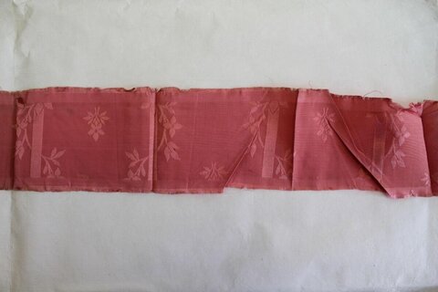 Pink Leaf Patterned Fabric Strip