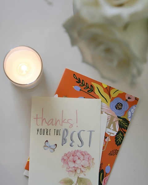 Thank You Greeting Card Flat Lay