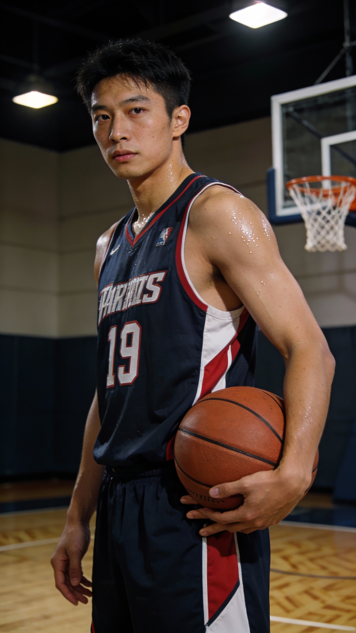 Basketball Player on Indoor Court