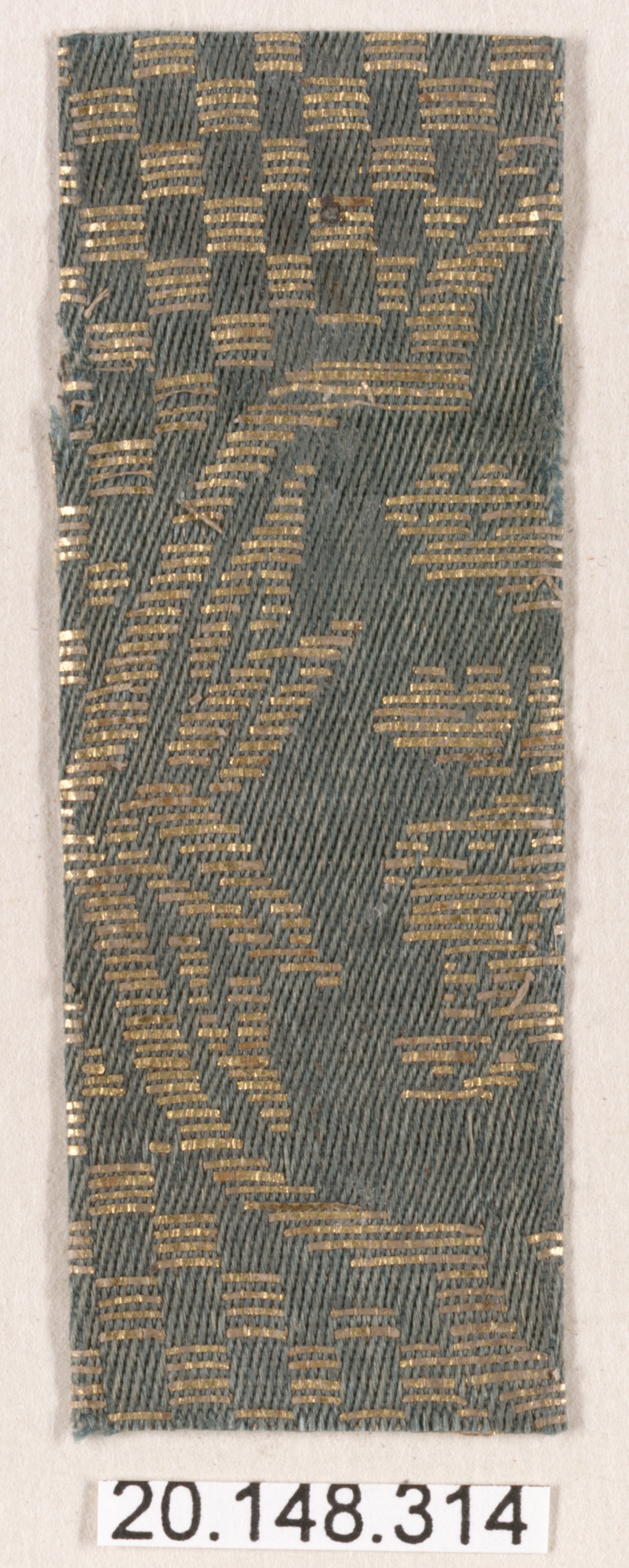 Gold Striped Woven Textile Sample