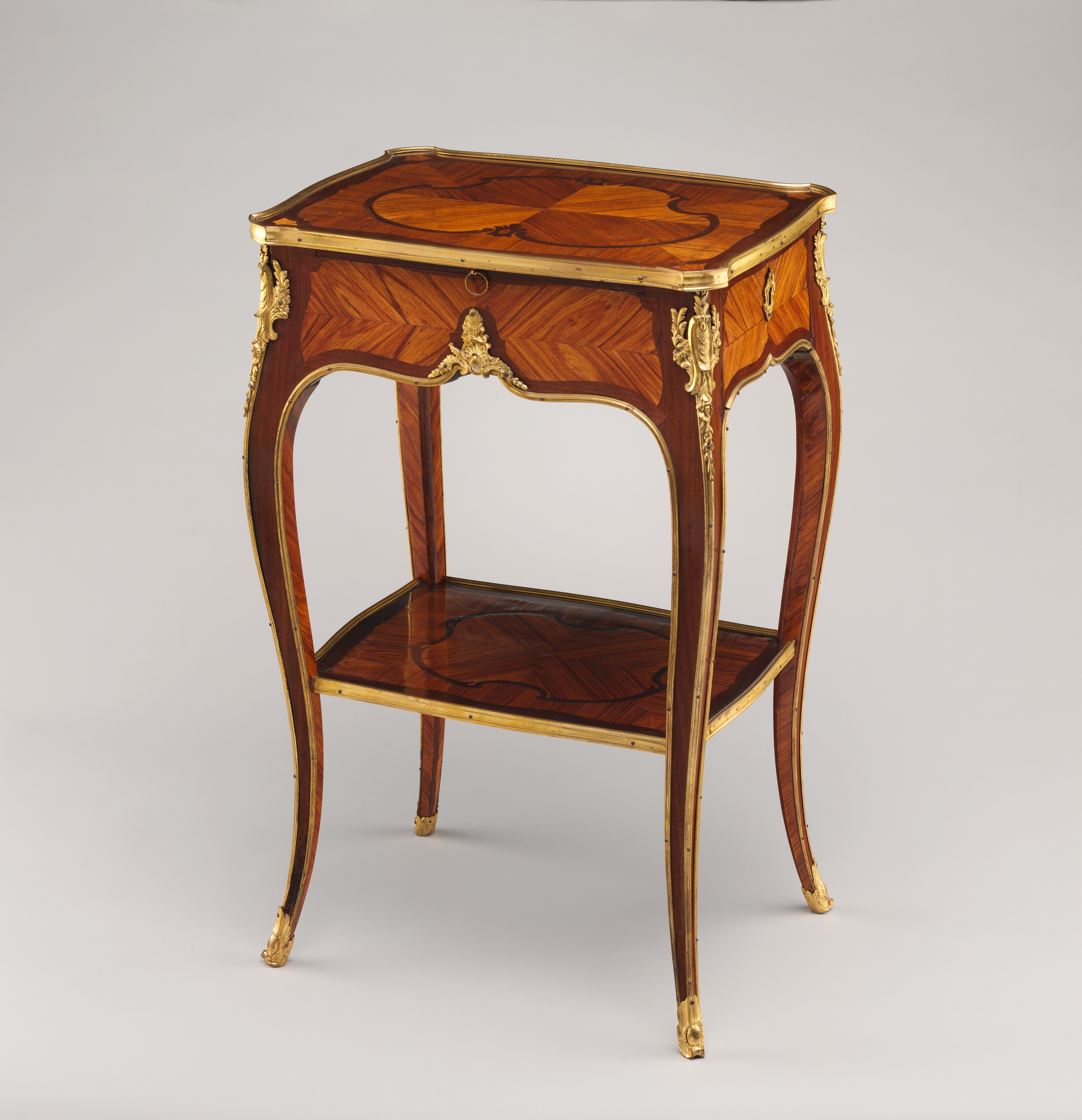Antique Inlaid Gilded Side Table