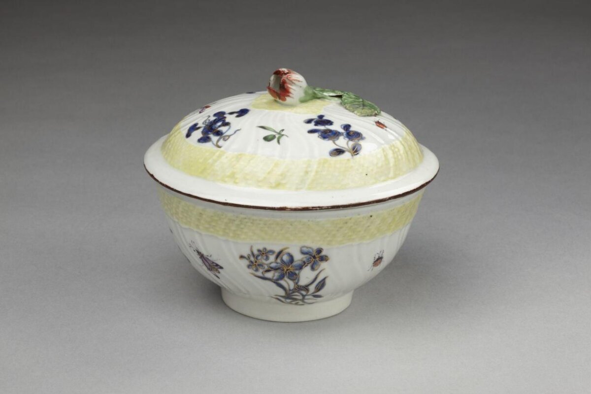 Painted Porcelain Covered Bowl