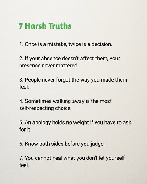 7 Harsh Truths Quote List