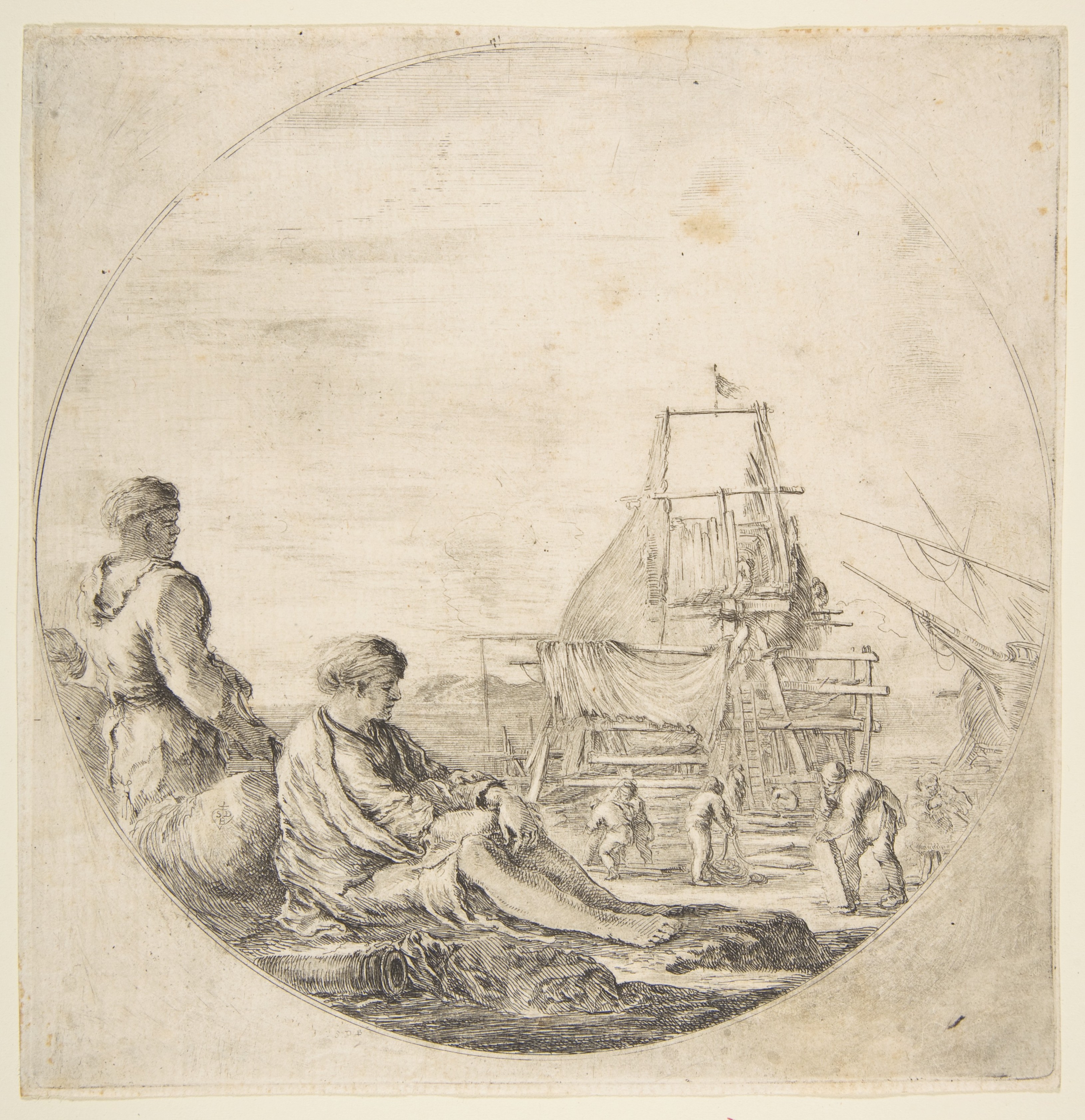 Seaside Shipyard Etching
