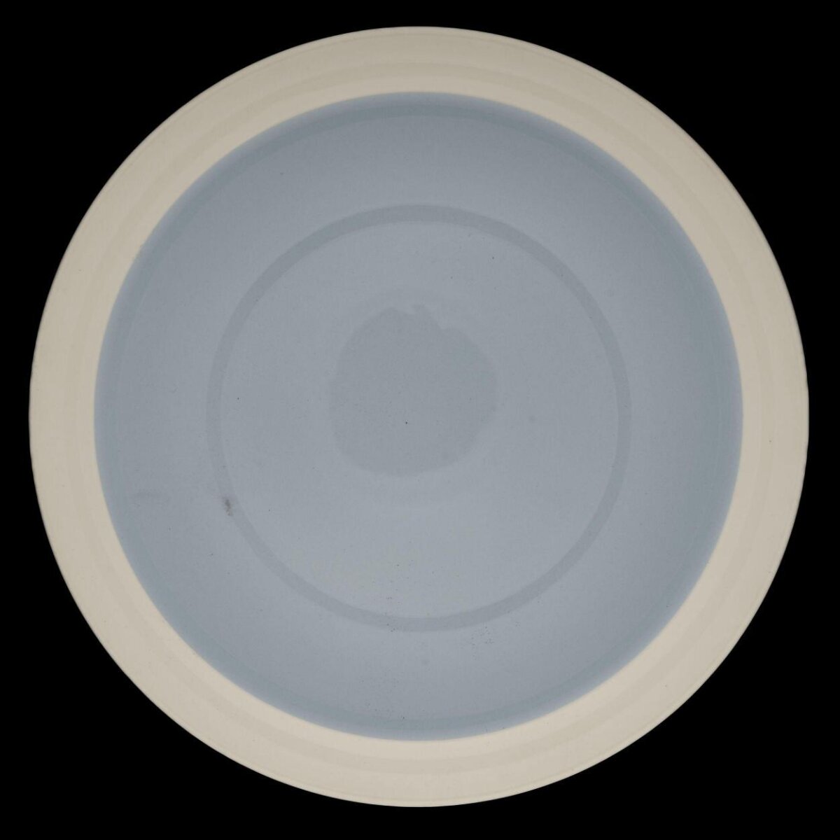 Top View of Blue and White Plate