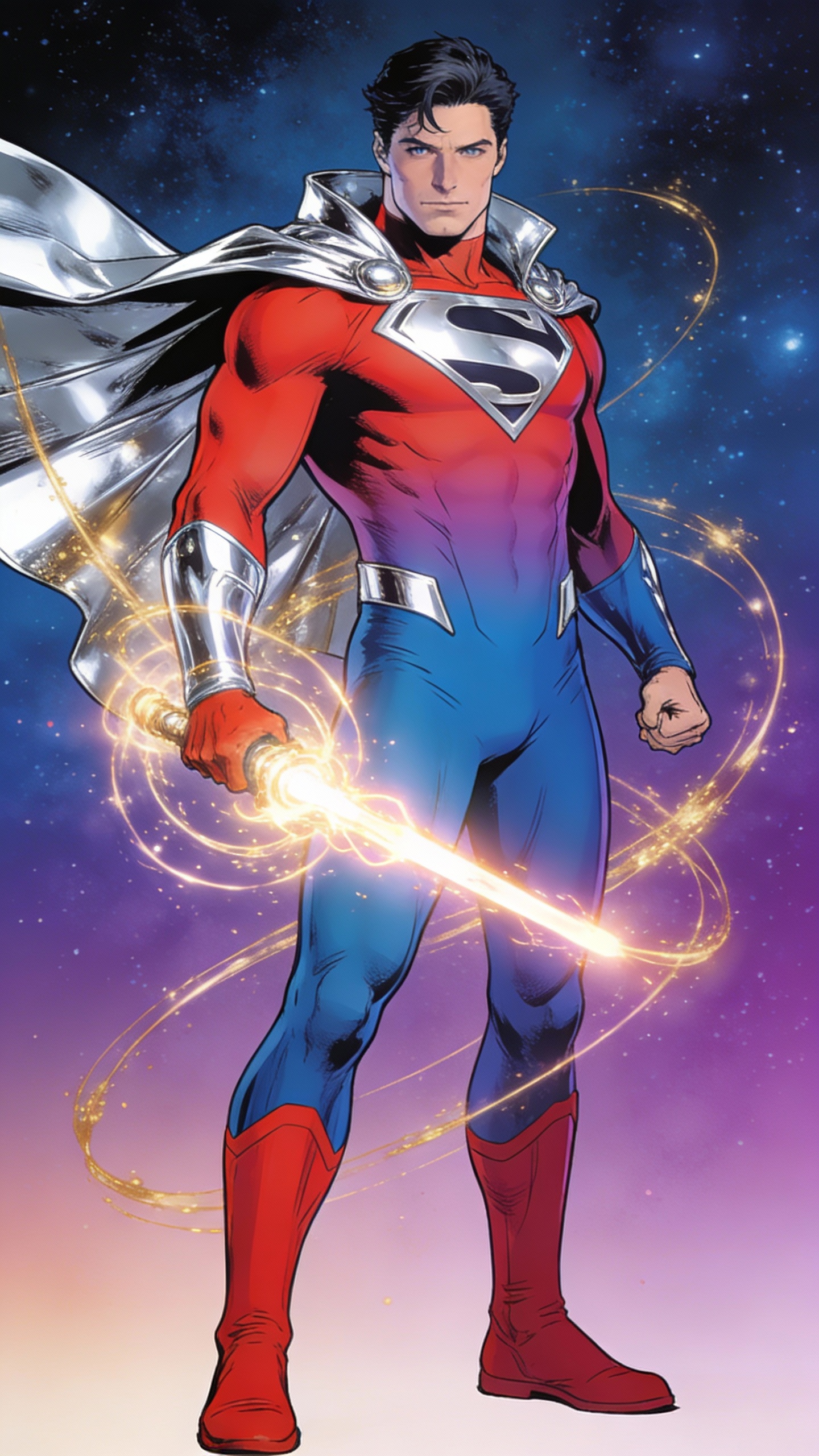 Superman with Glowing Sword